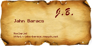 Jahn Baracs névjegykártya